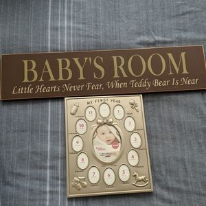 Baby Door Sign and  Frame